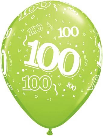 Qualatex Latexballon 100. Geburtstag verschiedene Farben Ø 30cm