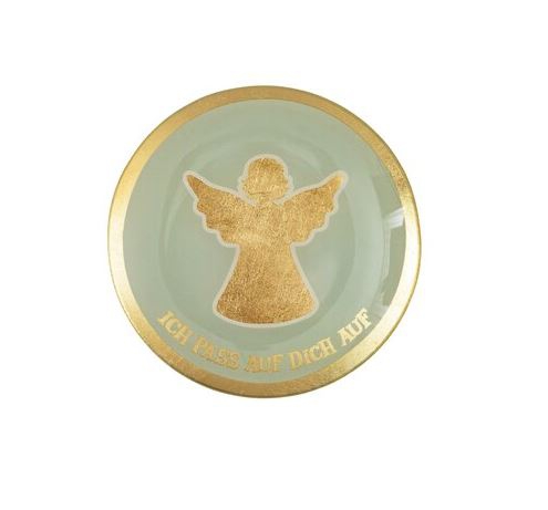 Glasteller "Engel", Mint/Gold - M Glasteller "Engel", Mint/Gold - M