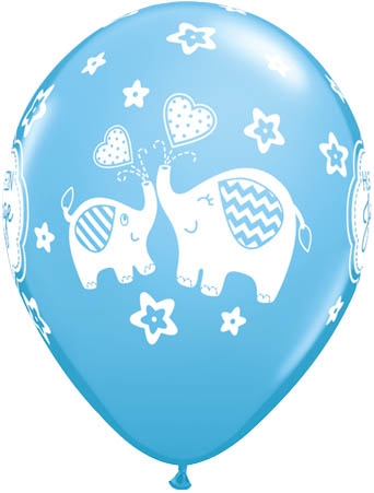Qualatex Latexballon "Hurra, ein Junge"  Hellblau Ø 30cm