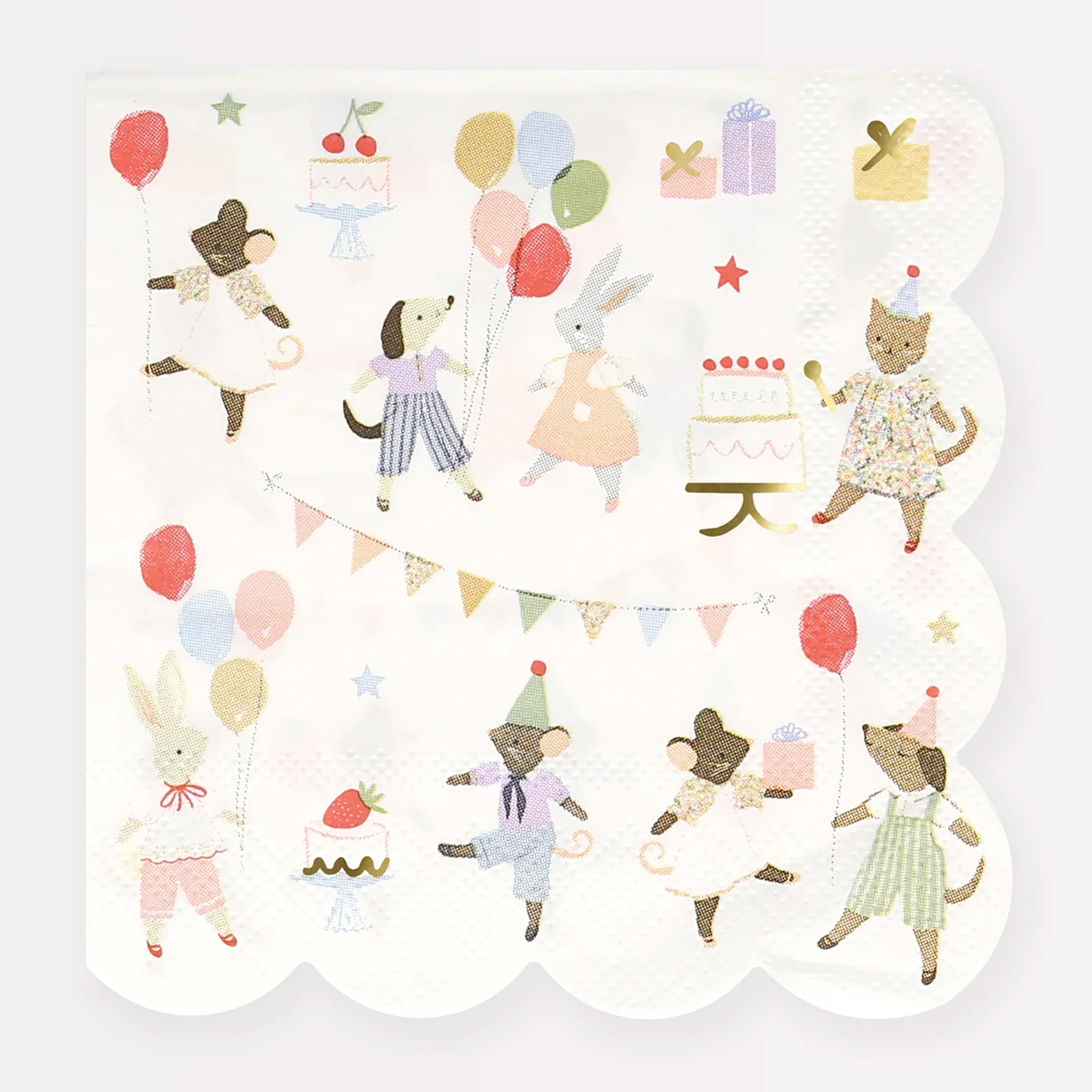 Meri Meri - 16 Cocktailservietten "Animal Friends" Leute, Person, Kleidung, Hut