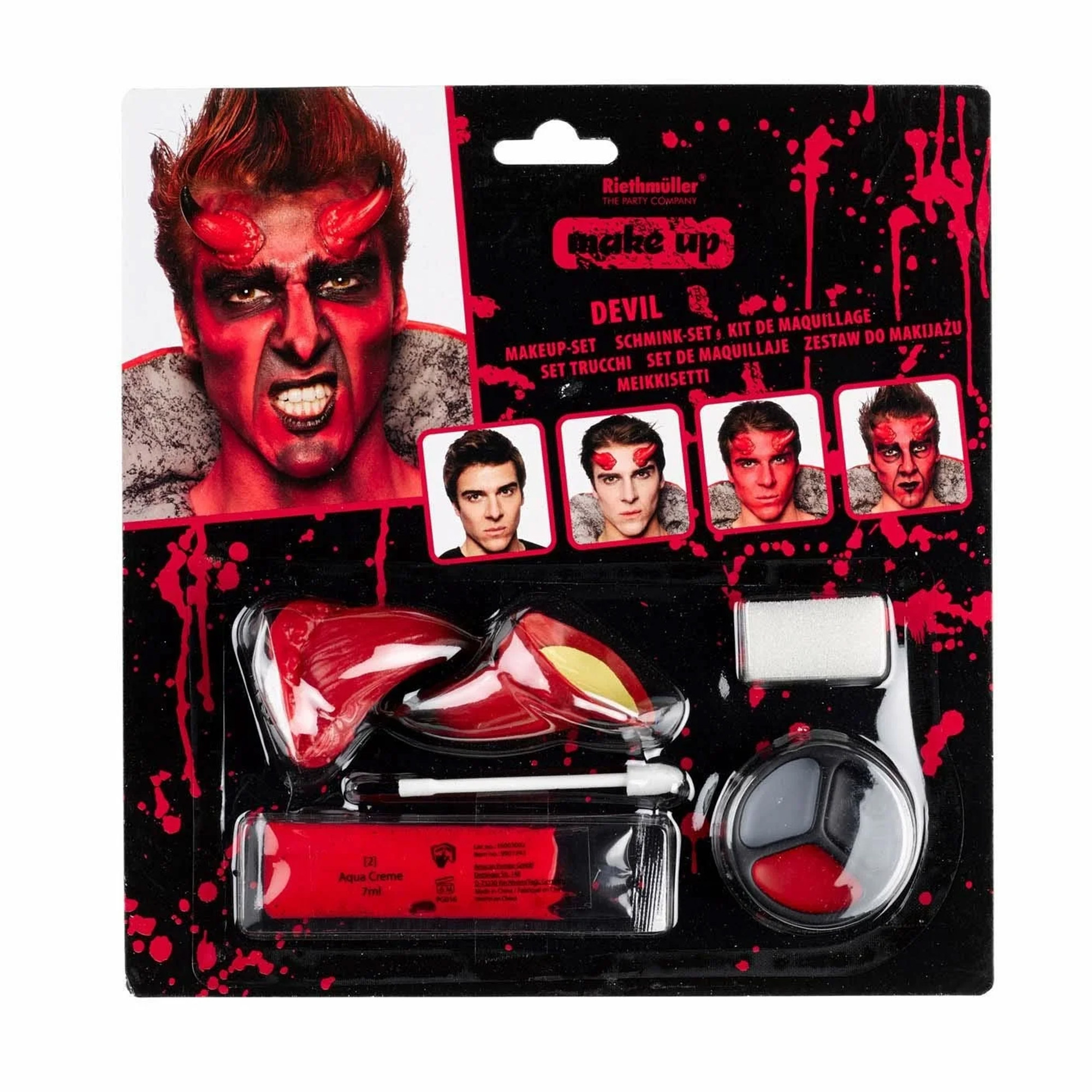 Schminkset "Devil" Erwachsener, Männlich, Mann, Person, Gesicht