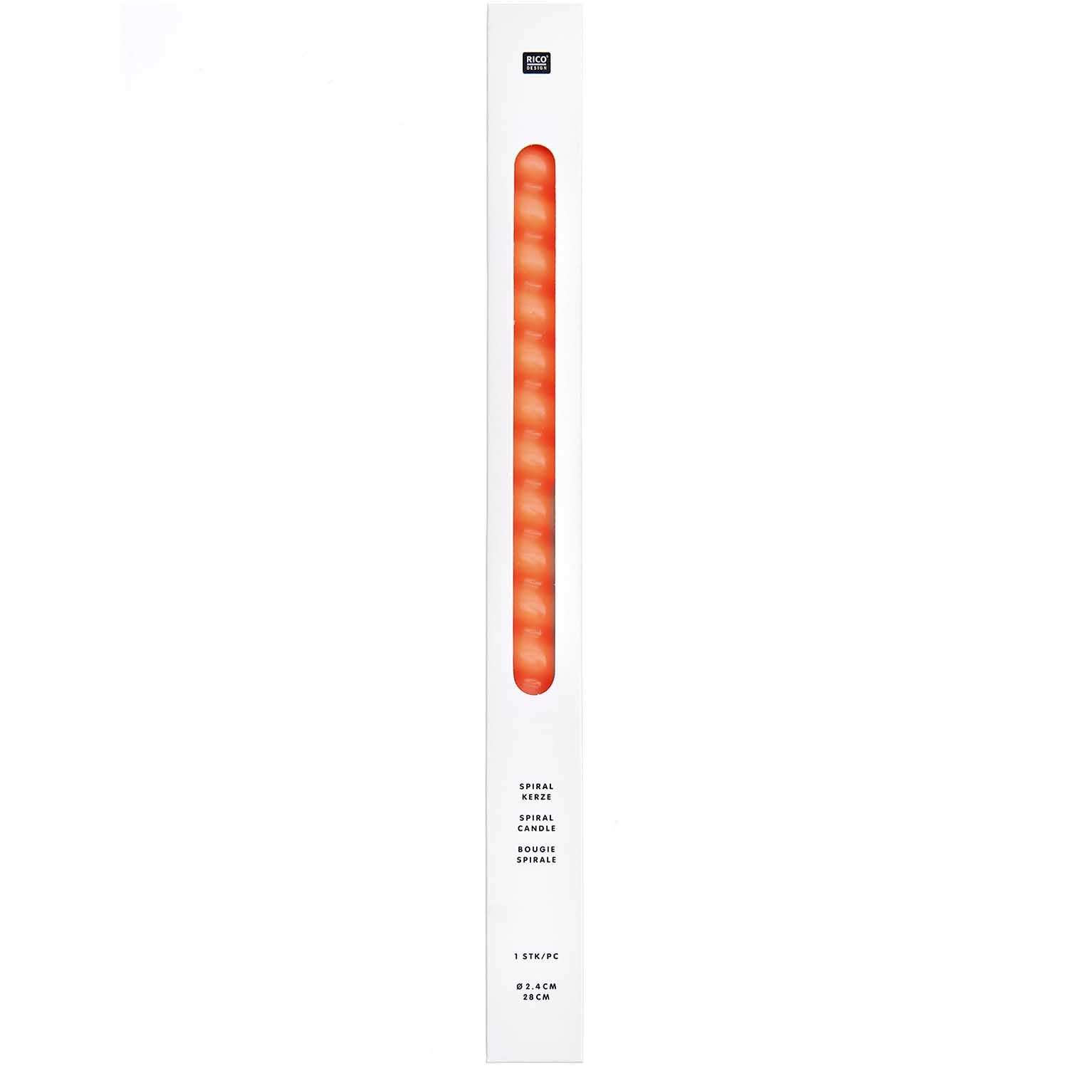Spiralkerze groß - Neon Orange Ø 2,4cm