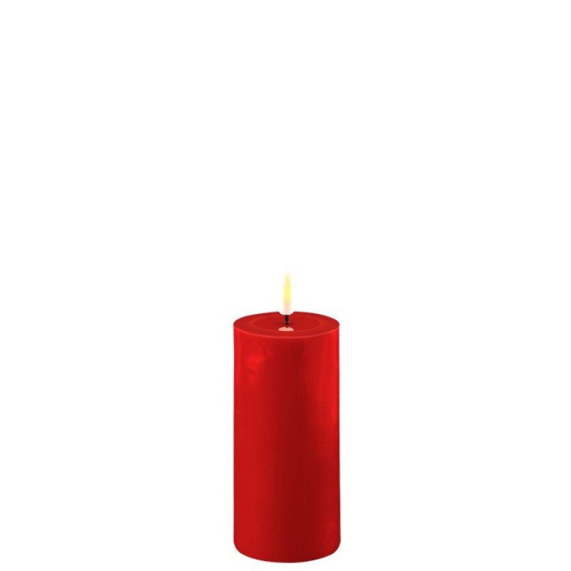 Deluxe - LED Stumpenkerzen Rot 5 Øx10 cm