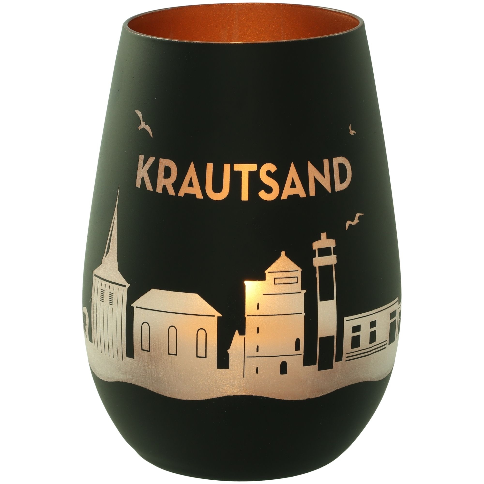 Windlicht Skyline Krautsand Schwarz/Bronze Krug, Töpferei, Tasse