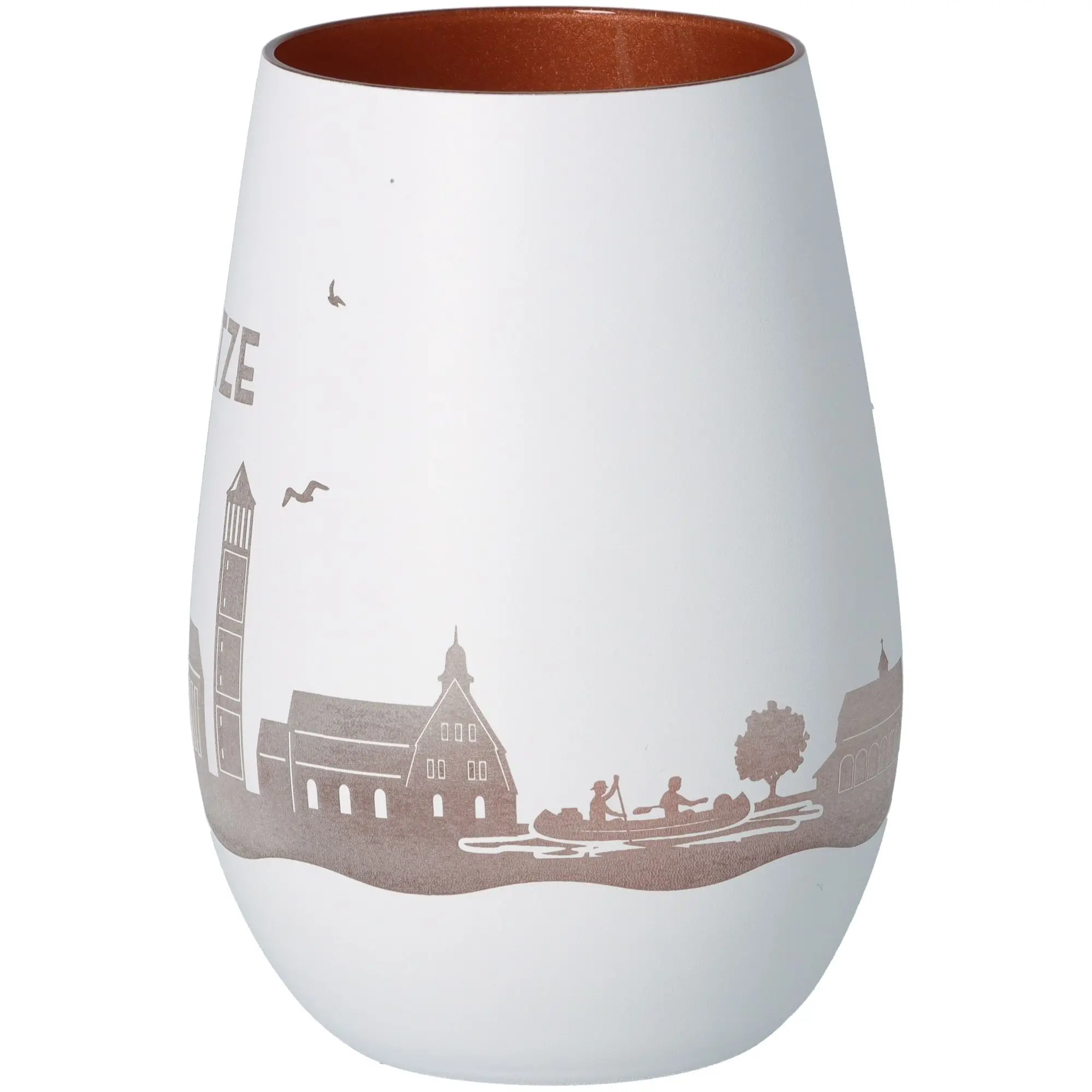 Windlicht Skyline Wietze Weiß/Bronze