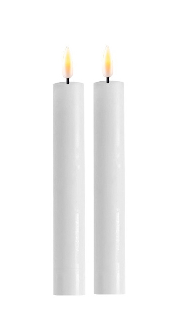 Deluxe - 2 LED Stabkerzen Weiß, 15 cm