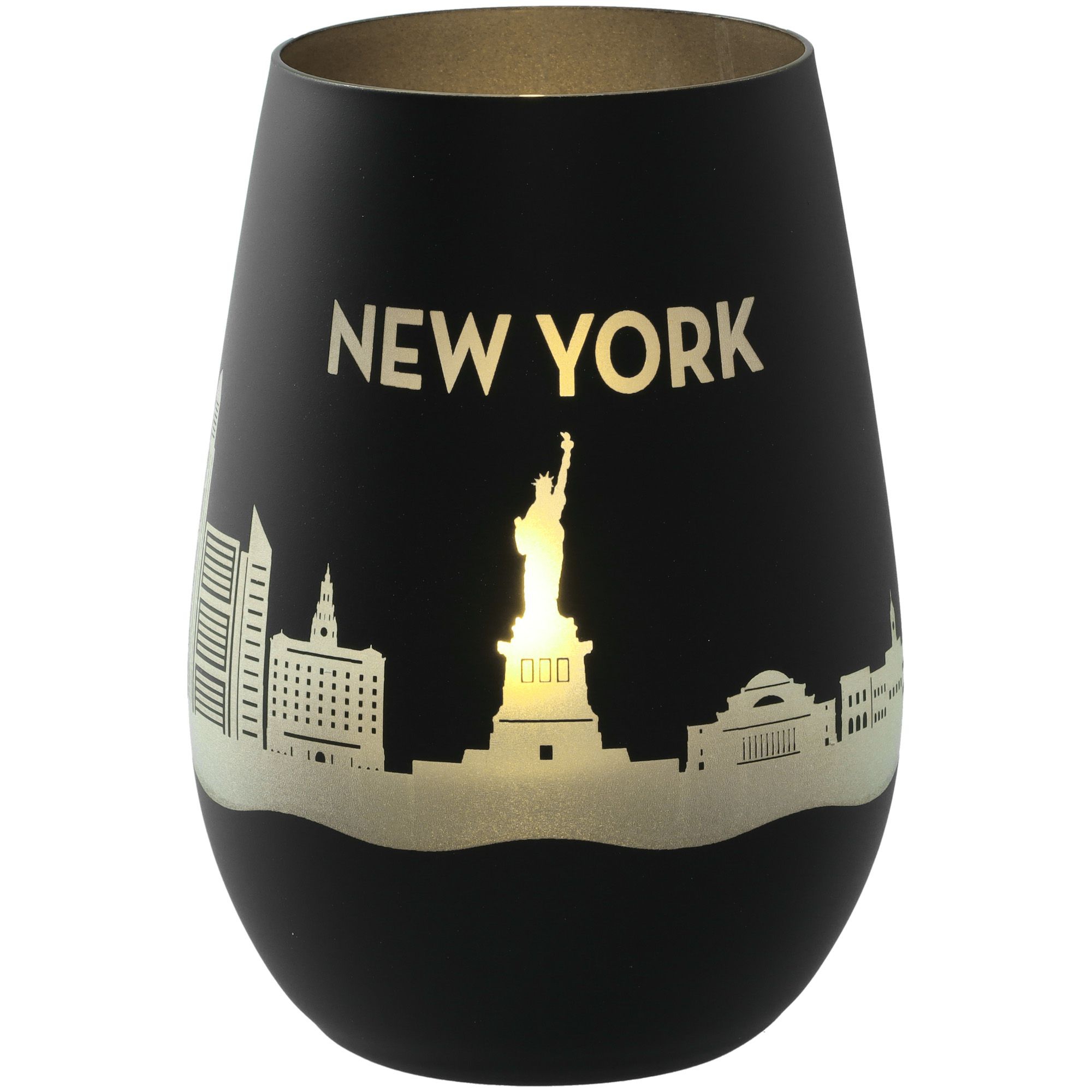 Windlicht Skyline New York Schwarz/Silber Windlicht Skyline New York Schwarz/Silber