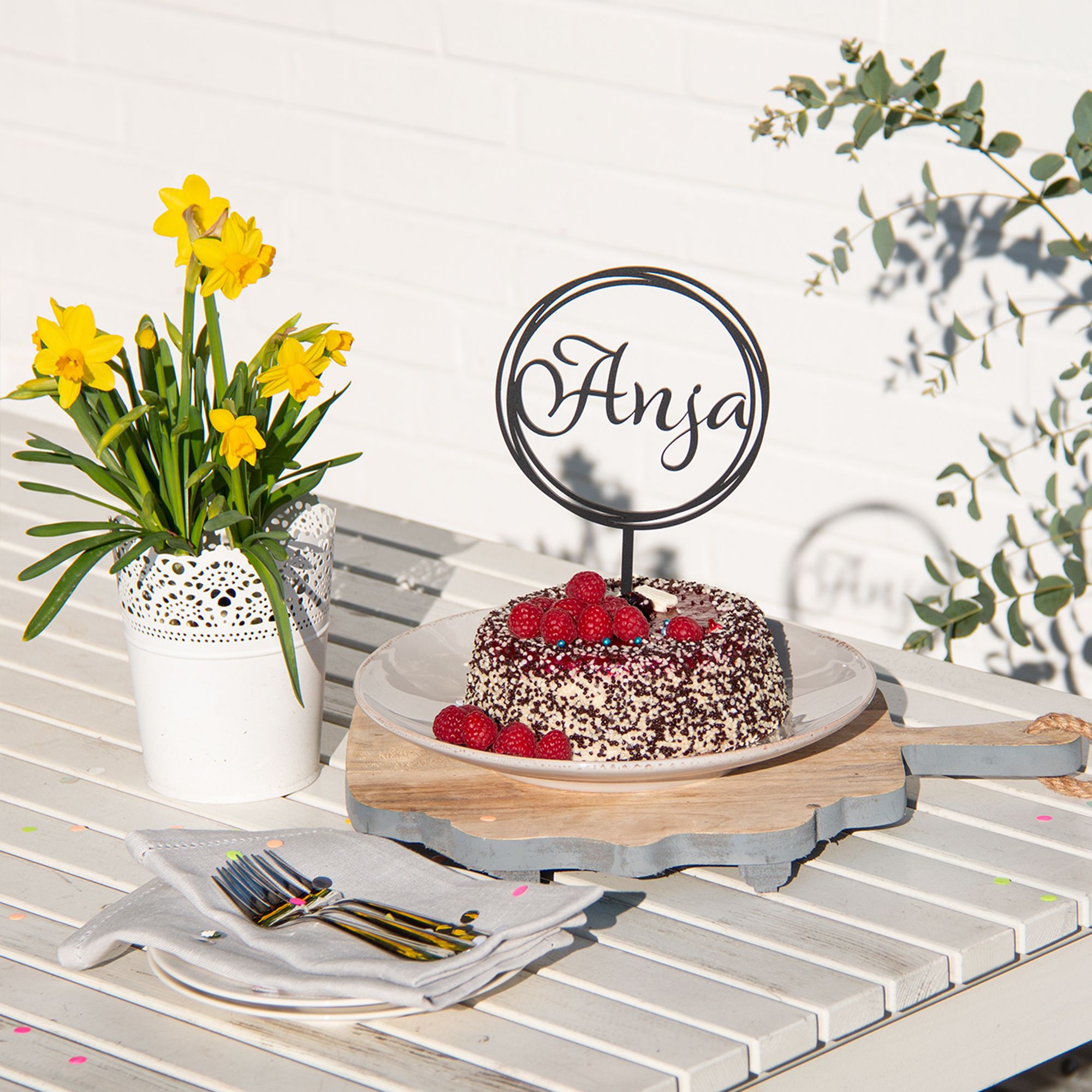 Cake Topper Hoop "Name" Acryl
