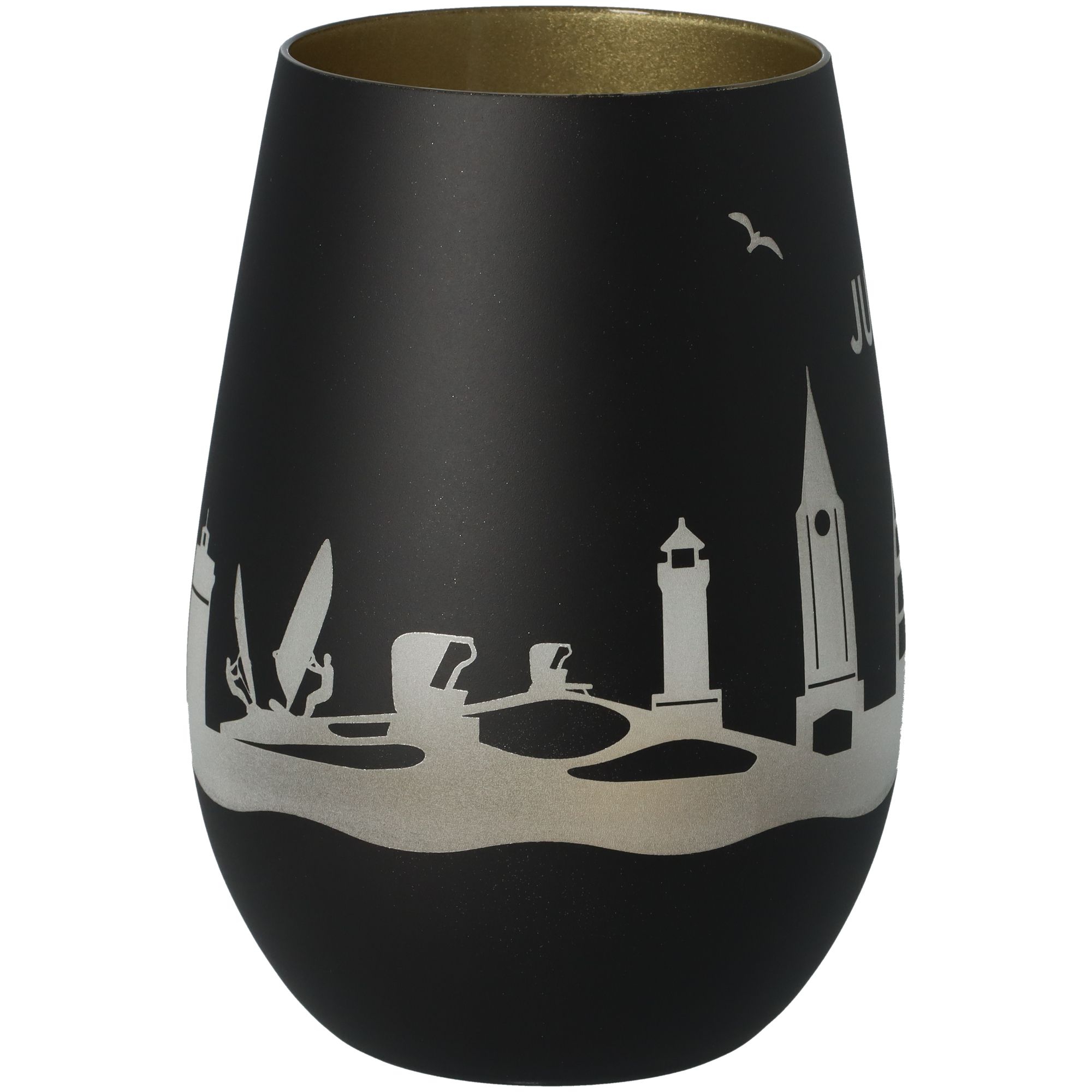 Windlicht Skyline Juist Schwarz/Gold Windlicht Skyline Juist Schwarz/Gold