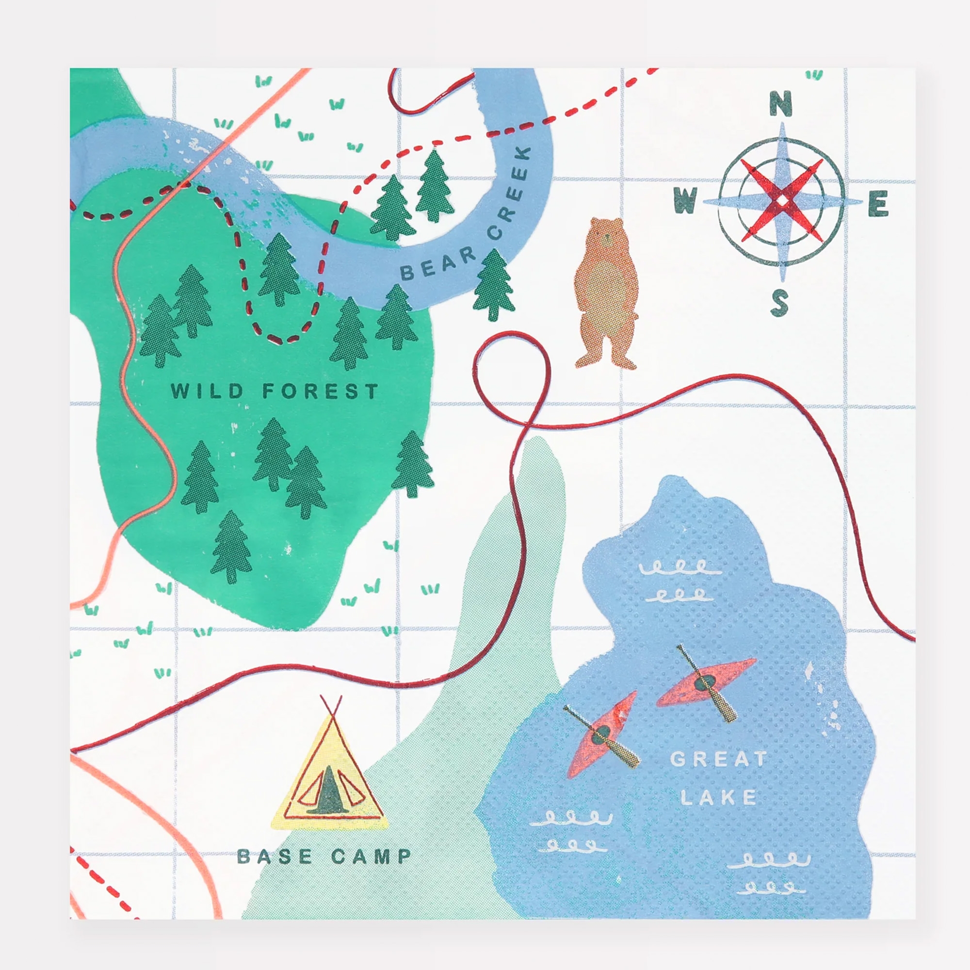 Meri Meri - 16 Servietten "Landkarte" Diagramm, Handlung