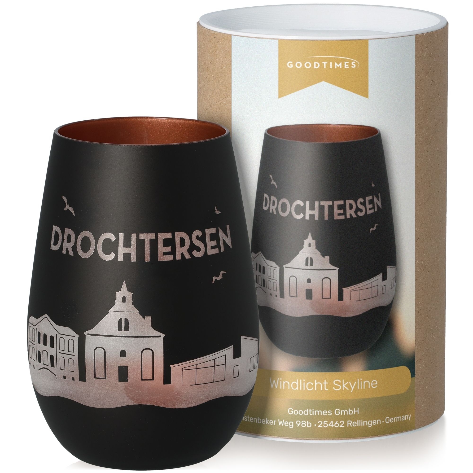 Windlicht Skyline Drochtersen Schwarz/Bronze Krug, Töpferei, Tasse