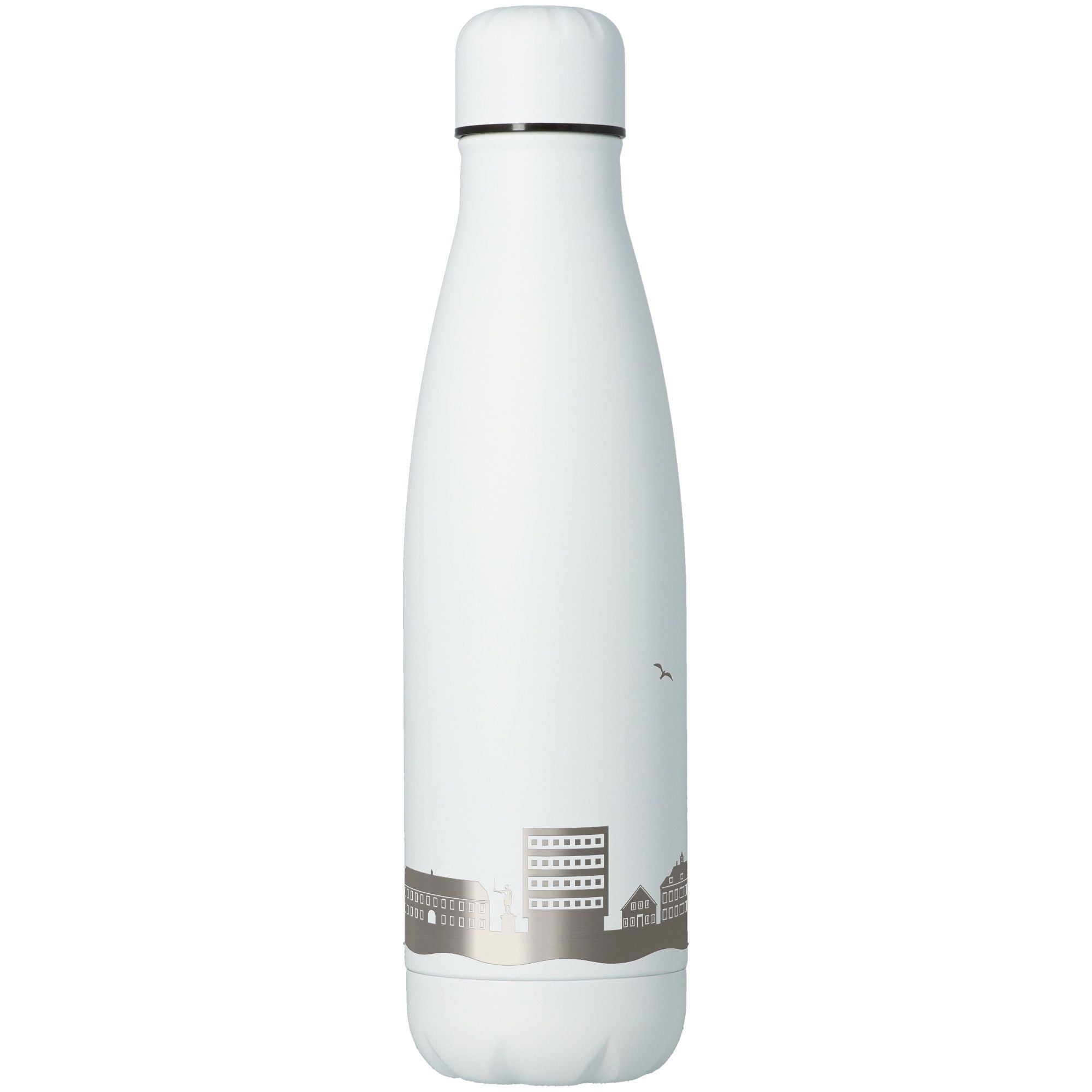 Trinkflasche Skyline Bad Bramstedt Weiß 500ml Flasche, Wasserflasche