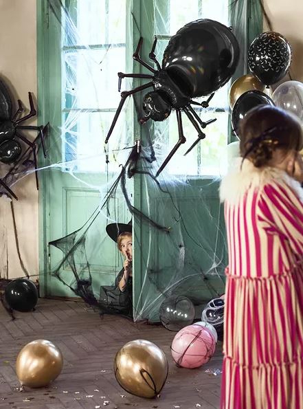 Folienballon "Schimmernde Spinne", ca. 100 cm Folienballon "Schimmernde Spinne", ca. 100 cm