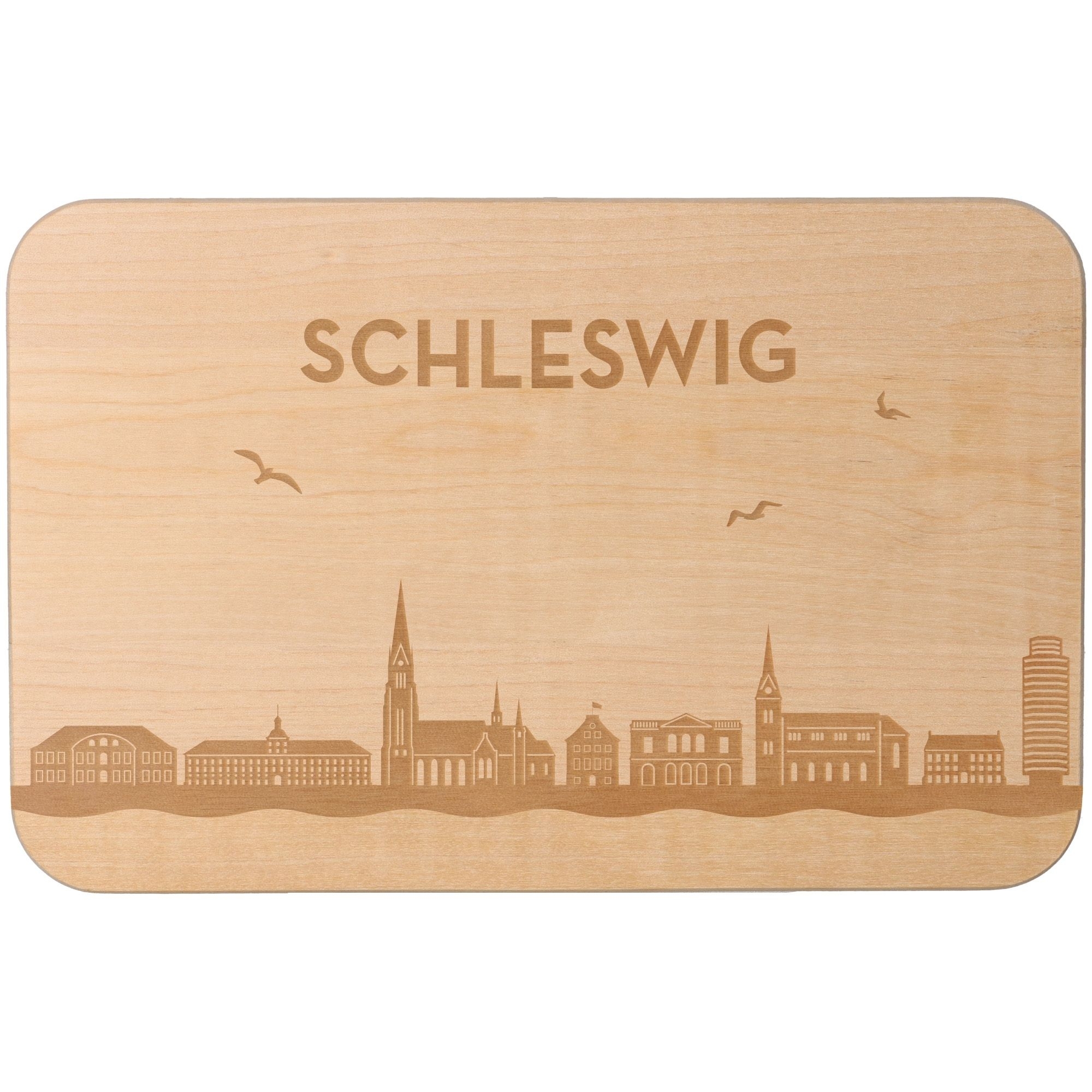 Frühstücksbrett Skyline Schleswig 23cm x 15cm x 1cm Holz, Matte