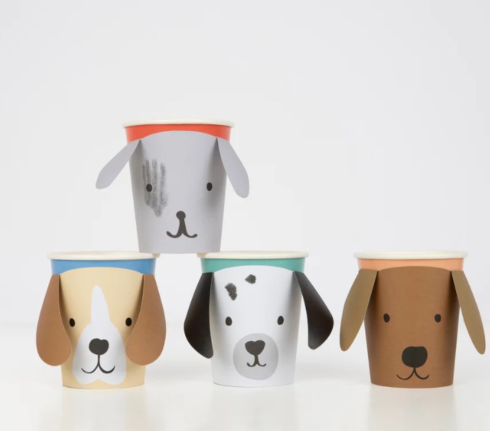 Meri Meri - 8 Pappbecher "Hund" Pokal