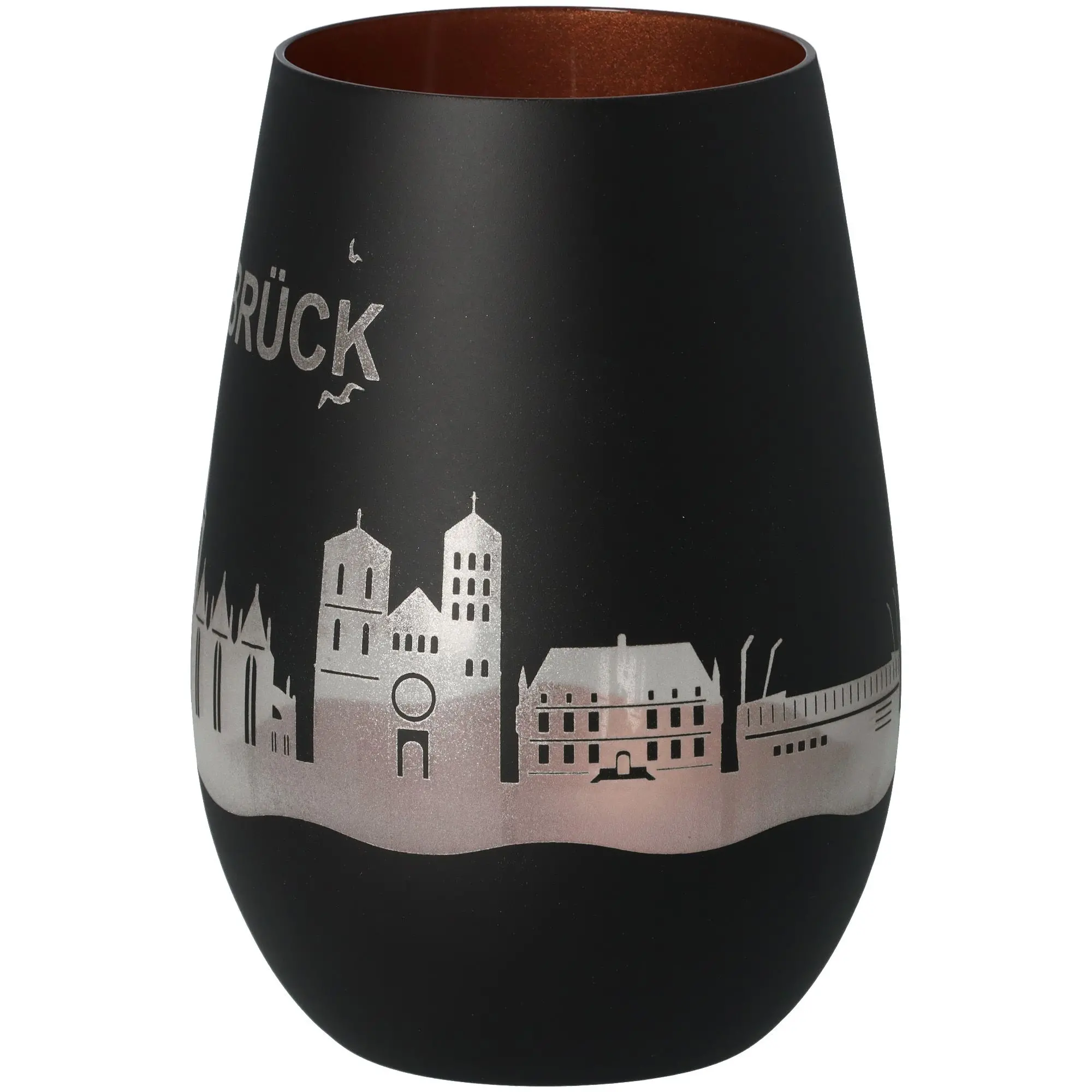 Windlicht Skyline Osnabrück Schwarz/Bronze