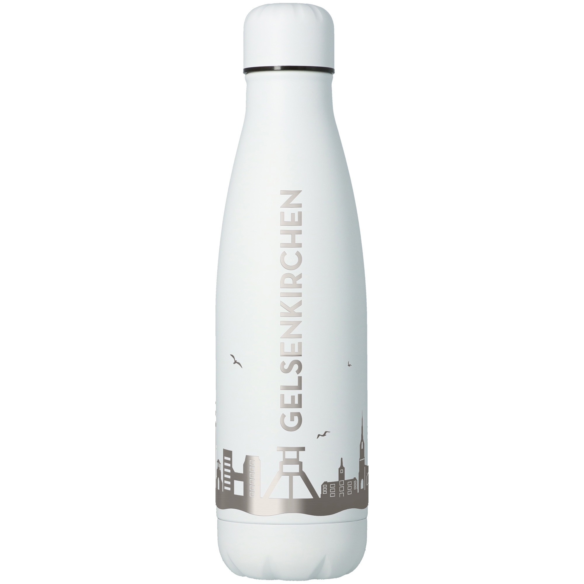 Trinkflasche Skyline Gelsenkirchen Weiß 500ml Flasche, Wasserflasche, Shaker