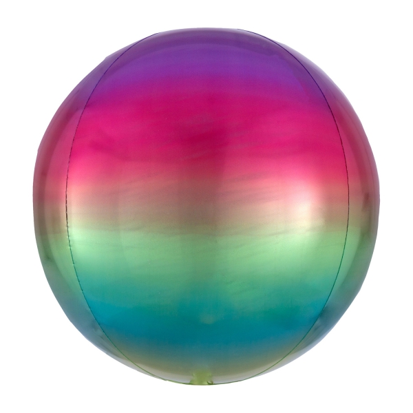 Orbz Ballon Ombré Regenbogen 40cm Sphäre, Ballon