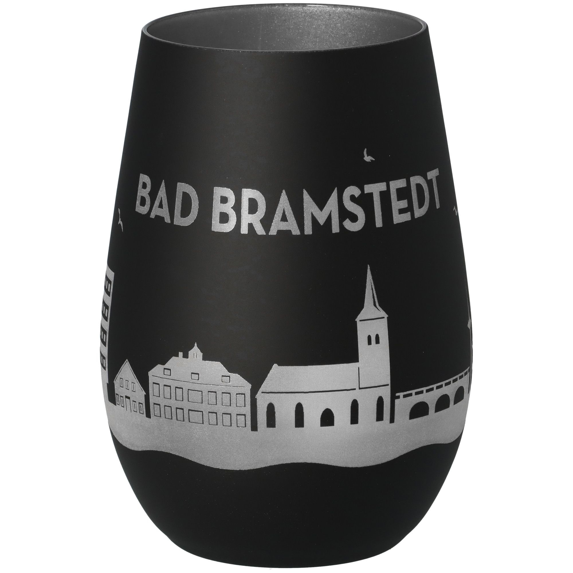 Windlicht Skyline Bad Bramstedt Schwarz/Silber Krug, Töpferei, Glas