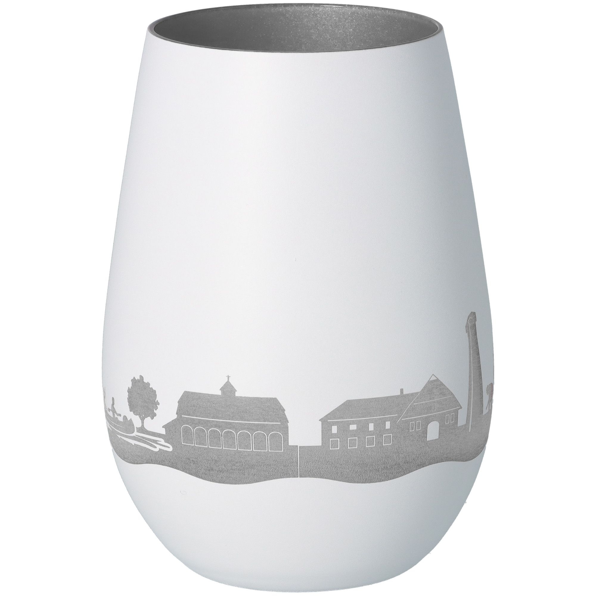 Windlicht Skyline Wietze Weiß/Silber Töpferei, Krug, Vase