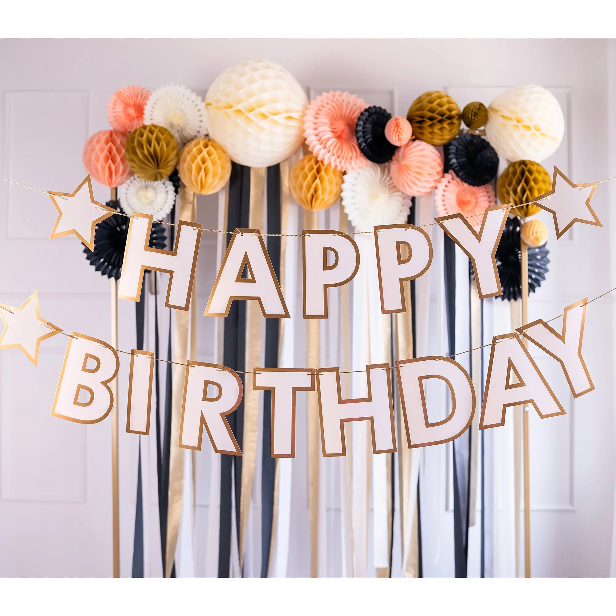 Girlande "Happy Birthday" Sterne Banner 2,2m