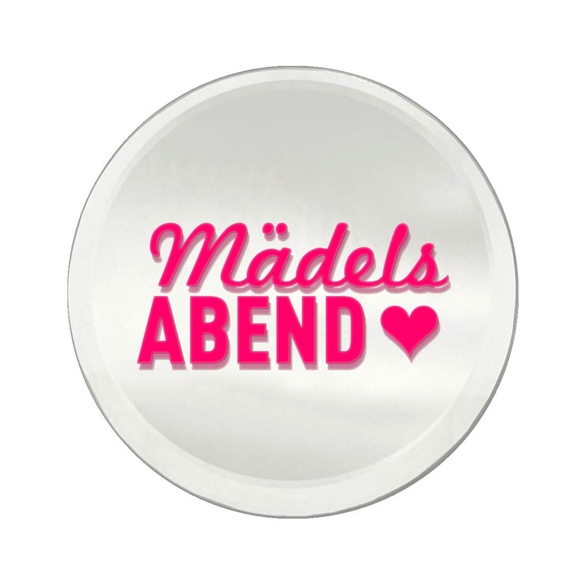 Spiegel-Untersetzer "Mädelsabend" Teller, Abzeichen, Logo, Symbol
