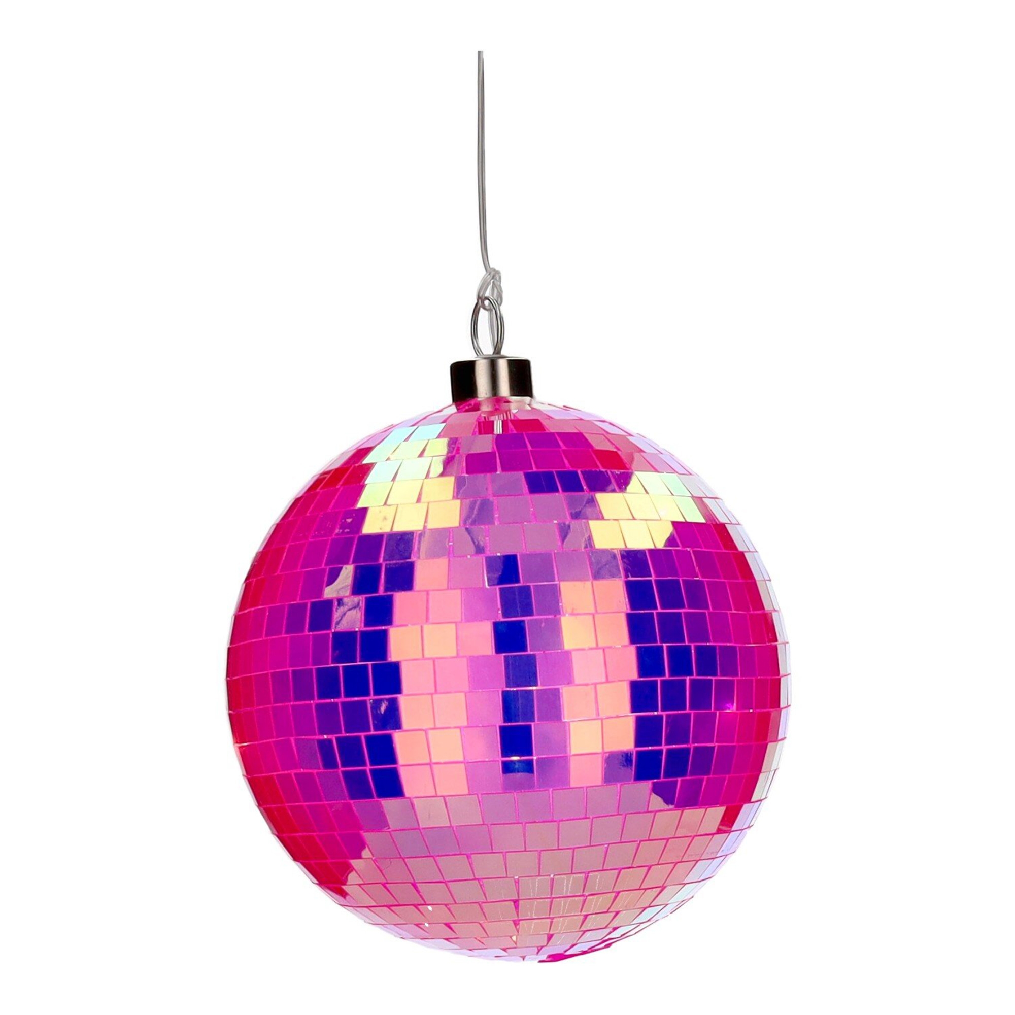Disco LED-Kugel "Neon Pink" 15 cm Sphäre, Purpur, Zubehör