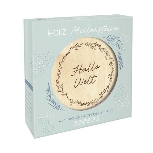 Baby Meilenstein-Karten aus Holz, Mint Baby Meilenstein-Karten aus Holz, Mint