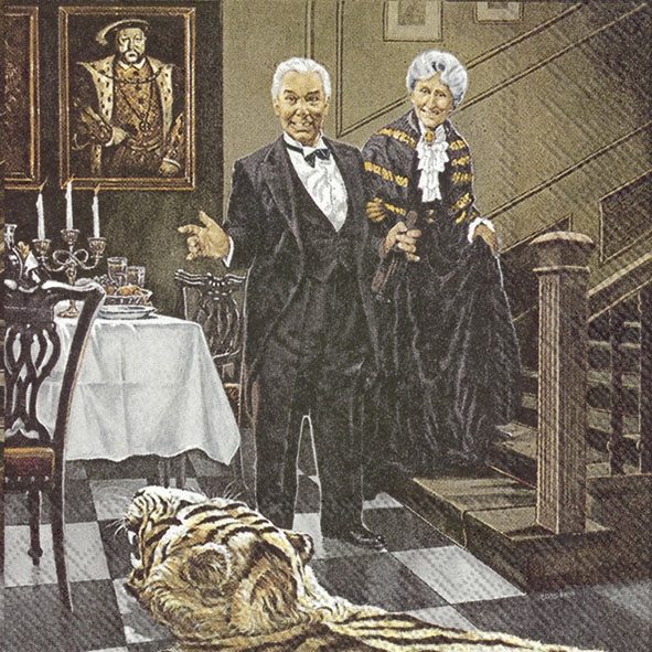 Dinner for One Bild - 20 Cocktail Servietten Dinner for One Bild - 20 Cocktail Servietten