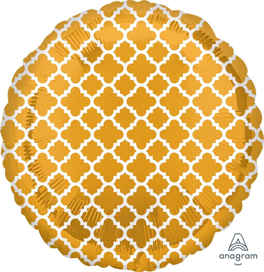 Folienballon Oriental Gold & Weiß 43cm Folienballon Oriental Gold & Weiß 43cm