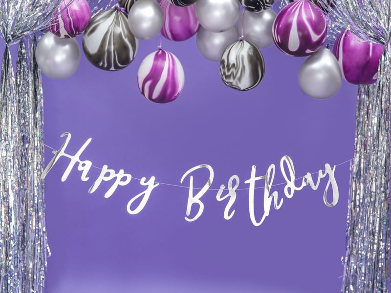 Girlande - "Happy Birthday", silber Girlande - "Happy Birthday", silber