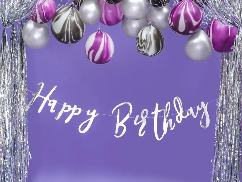 Girlande - "Happy Birthday", silber