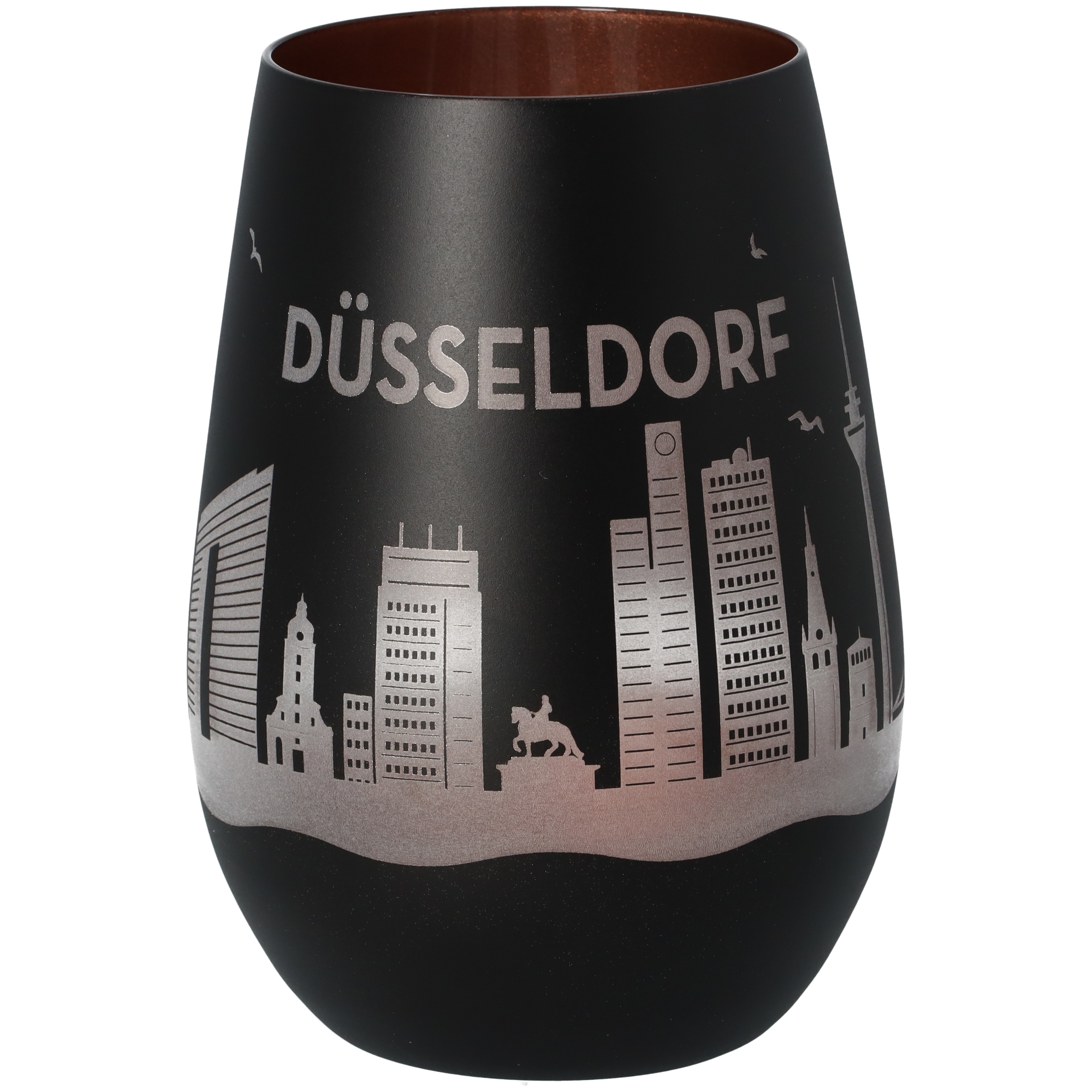 Windlicht Skyline Düsseldorf Schwarz/Bronze Windlicht Skyline Düsseldorf Schwarz/Bronze