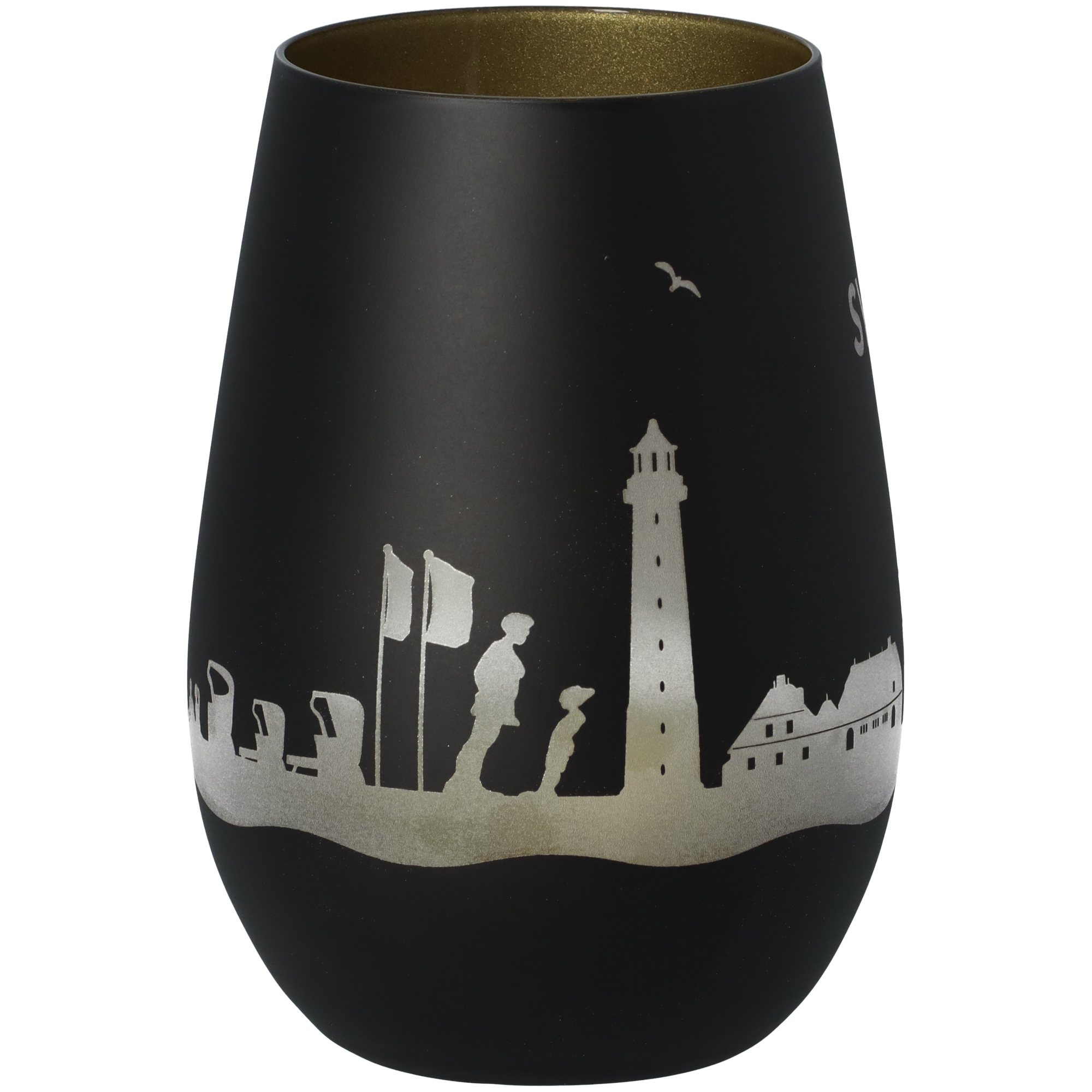 Windlicht Skyline Sylt Schwarz/Gold Windlicht Skyline Sylt Schwarz/Gold