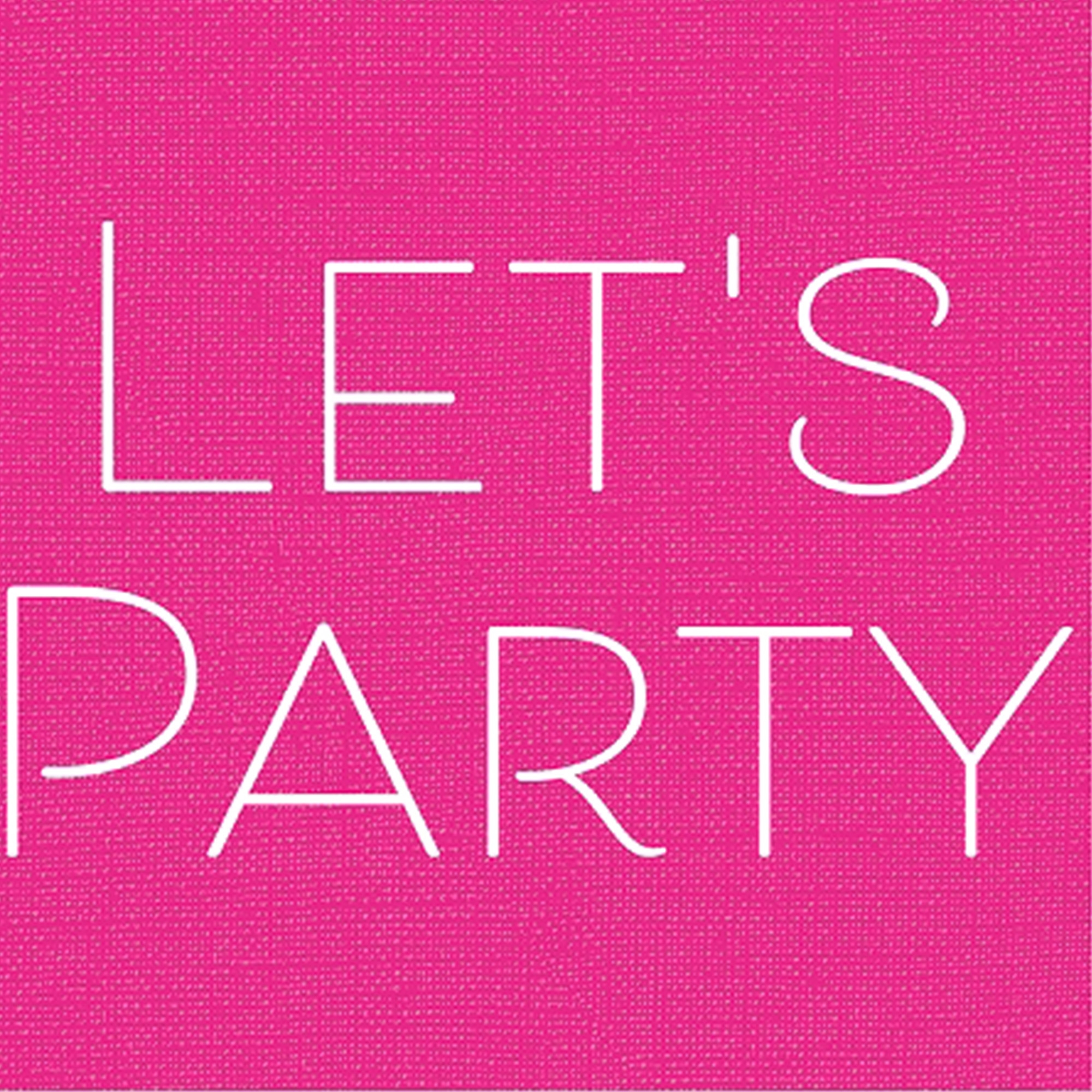 20 Cocktailservietten "Let´s Party" Pink Purpur