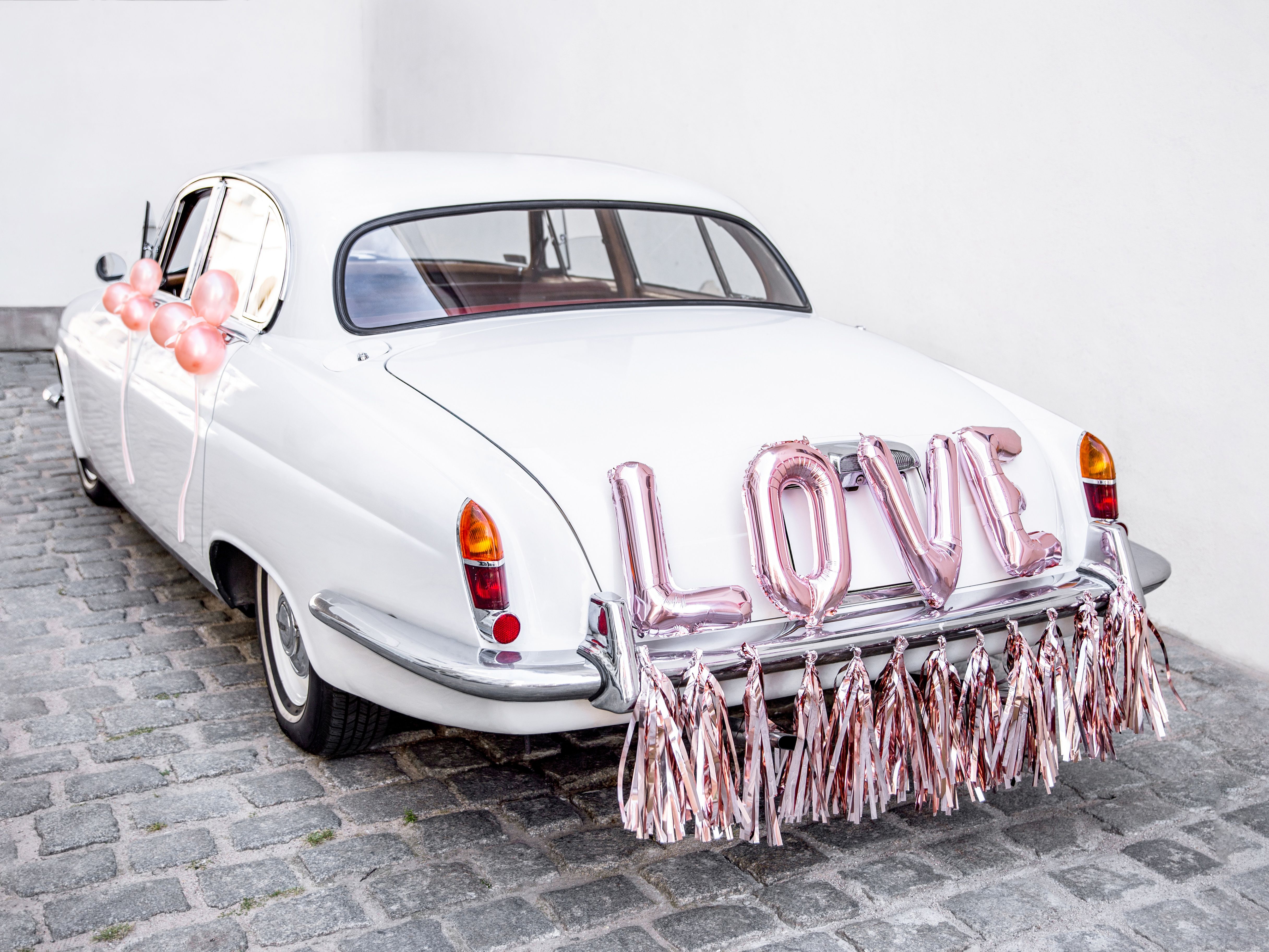 Auto Dekorationsset "LOVE", Roségold 17-teilig