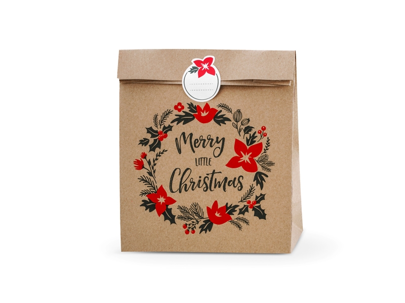 Geschenktüten-Set "Merry Little Christmas" Kraftpapier