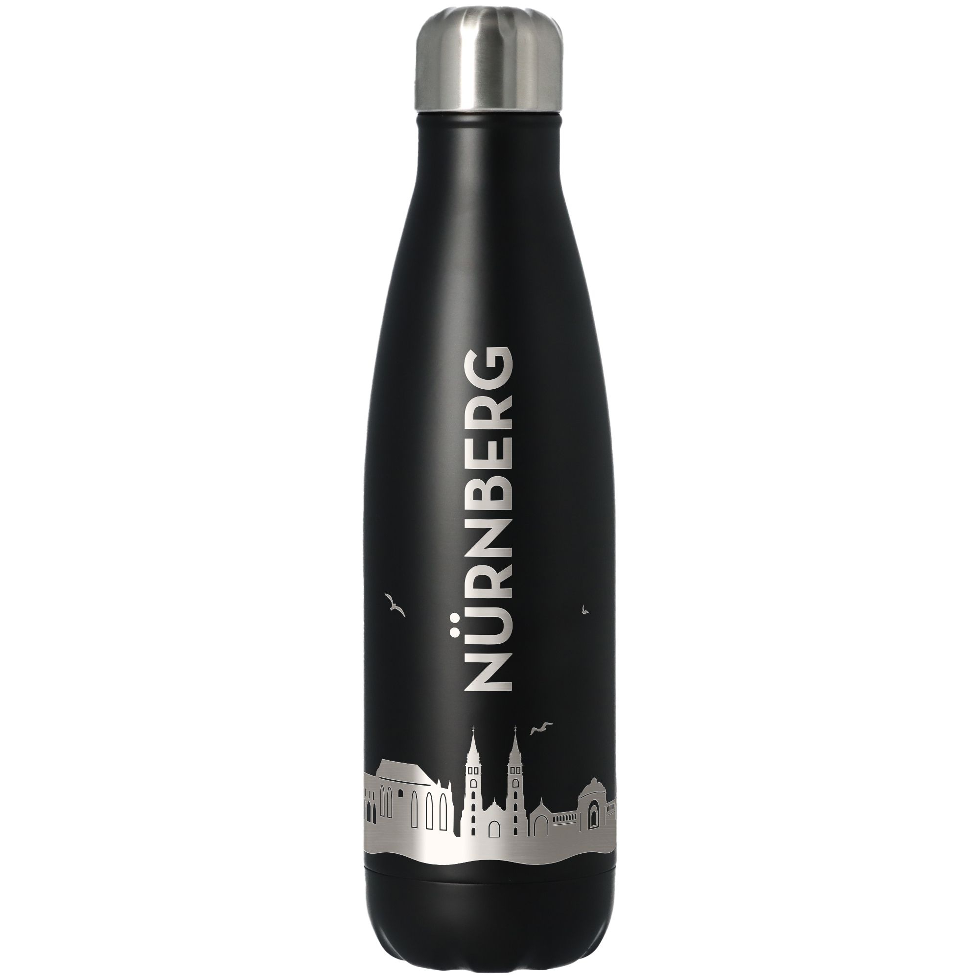 Trinkflasche Skyline Nürnberg Schwarz 500ml