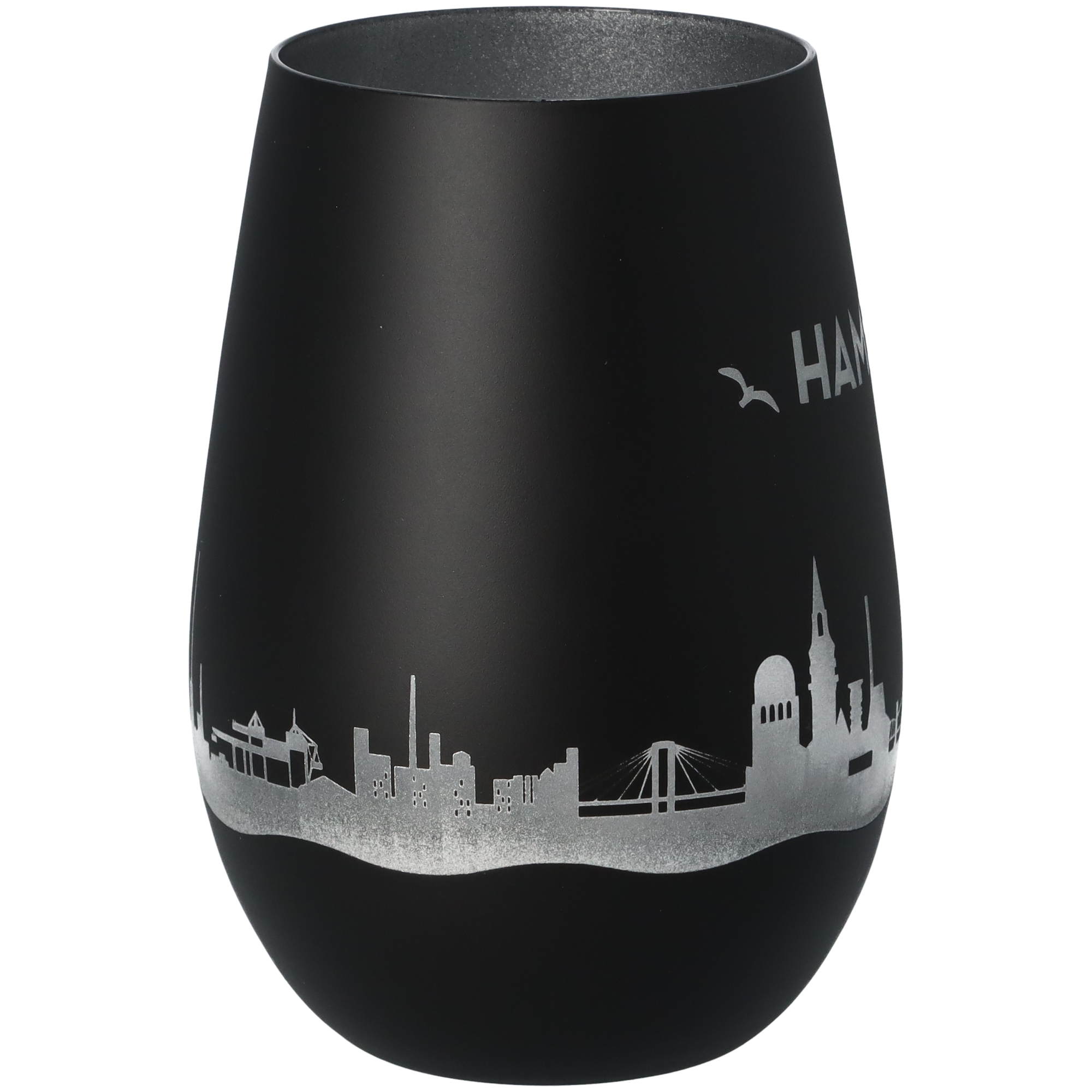 Windlicht Skyline Hamburg Schwarz/Silber Windlicht Skyline Hamburg Schwarz/Silber