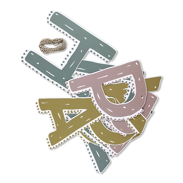 Girlande "Happy Birthday" mit Rüschen Girlande "Happy Birthday" mit Rüschen