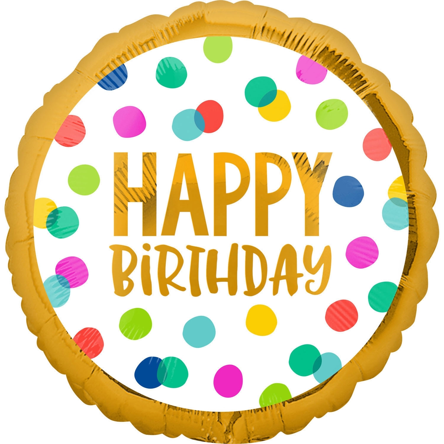 Folienballon Punkte "Happy Birthday" 43cm