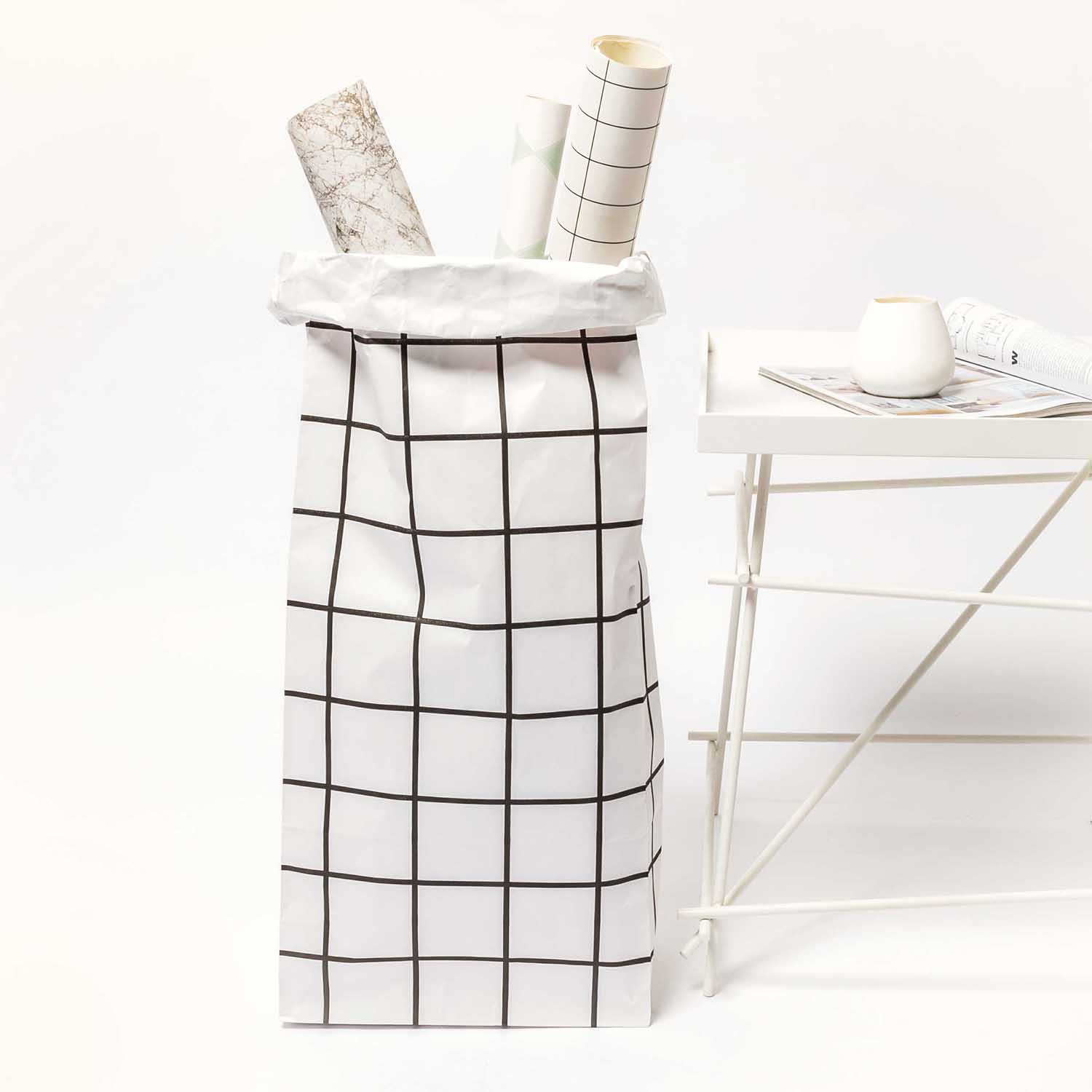 Blockbodenbeutel XL - Schwarz / Weiß - 1 Stück