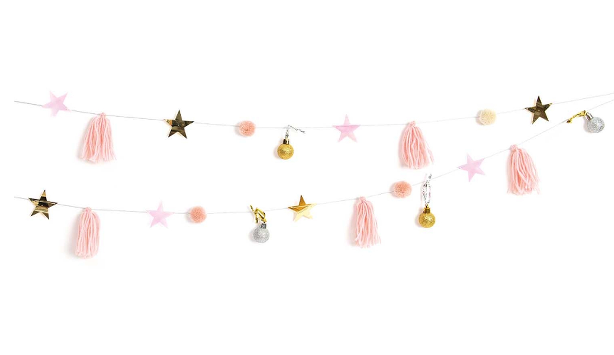 Quasten Girlande Rosa Pastell Quasten Girlande Rosa Pastell