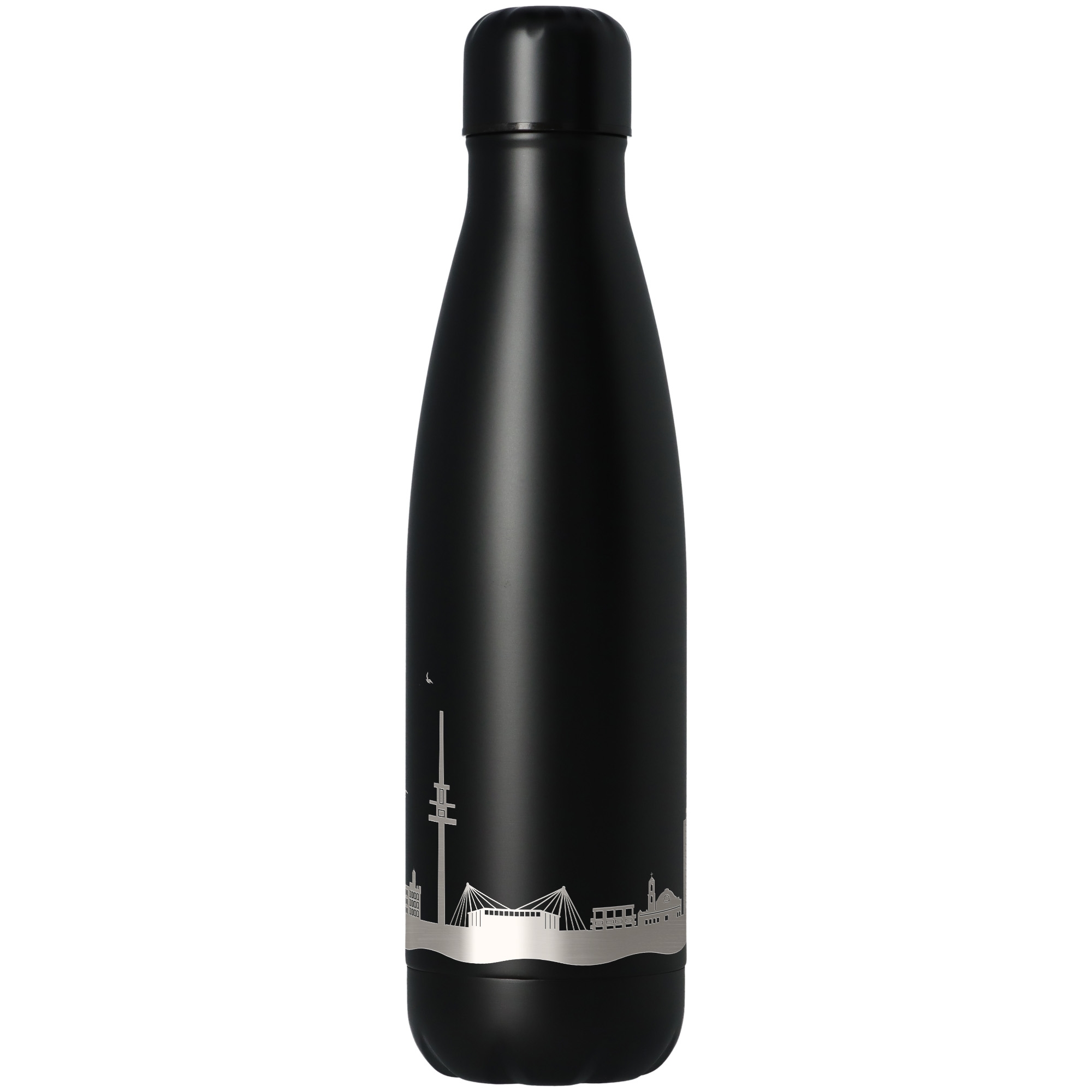 feb23d016cb373d6d84d8241c7db596acb20768b Trinkflasche Skyline Karlsruhe Schwarz 500ml
