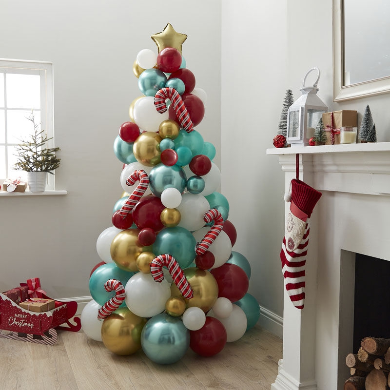 DIY Ballongirlande Tannenbaum "Zuckerstangen"
