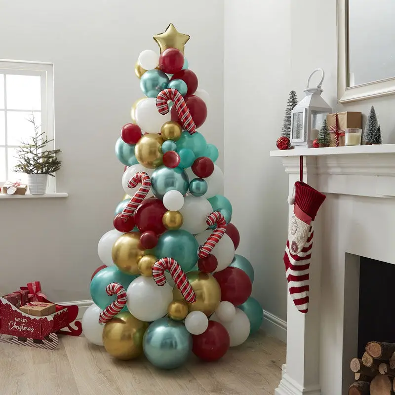 DIY Ballongirlande Tannenbaum "Zuckerstangen"