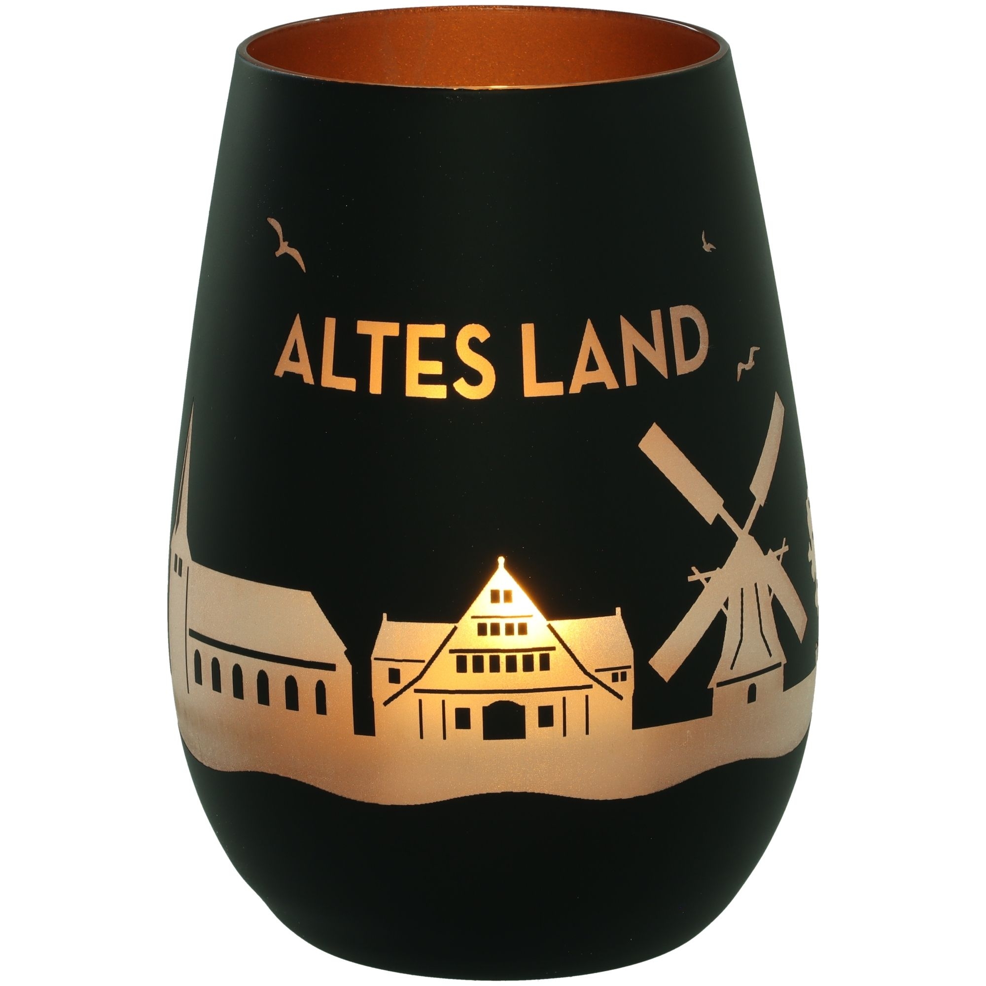 Windlicht Skyline Altes Land Schwarz/Bronze Krug, Töpferei, Tasse