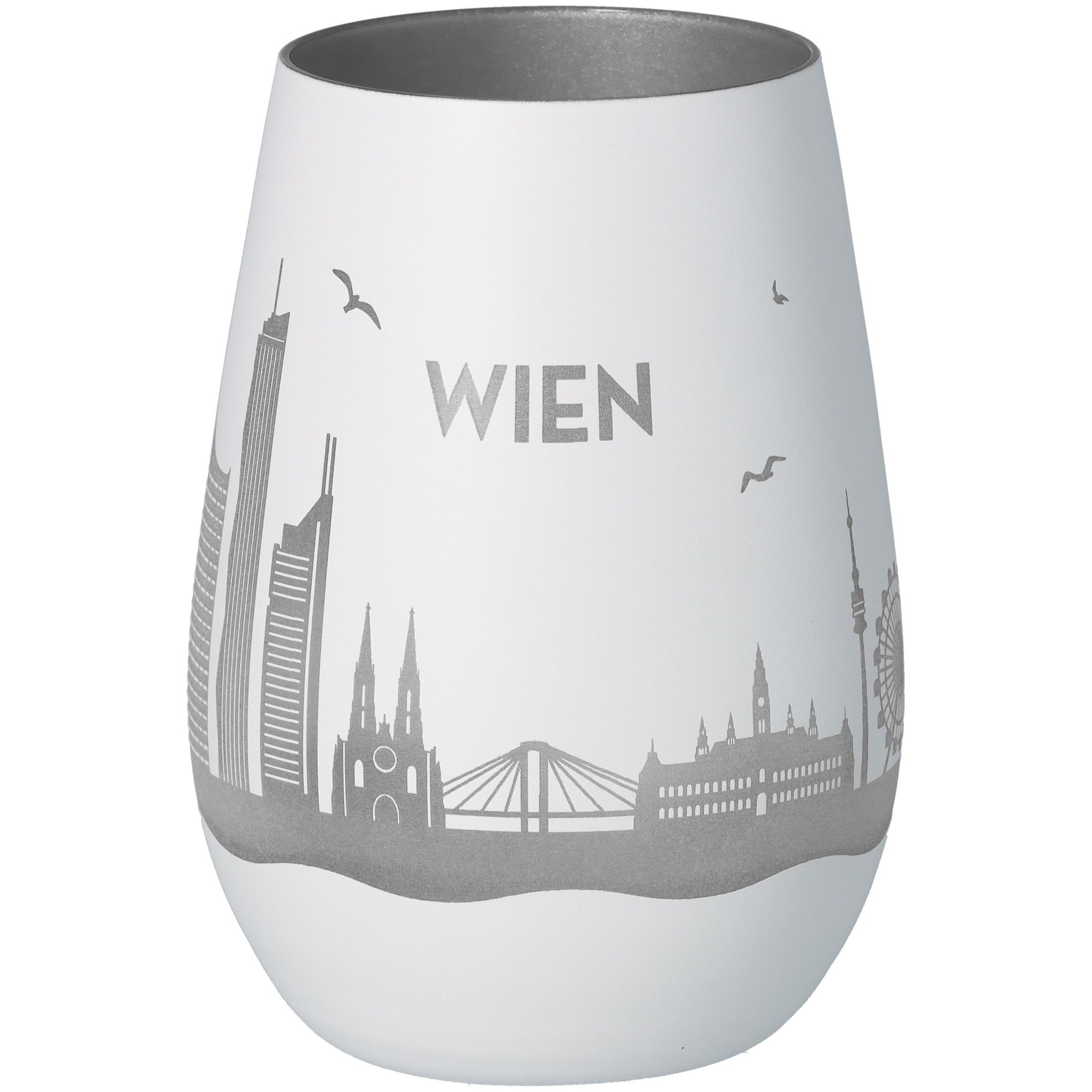 Windlicht Skyline Wien Weiß/Silber Windlicht Skyline Wien Weiß/Silber