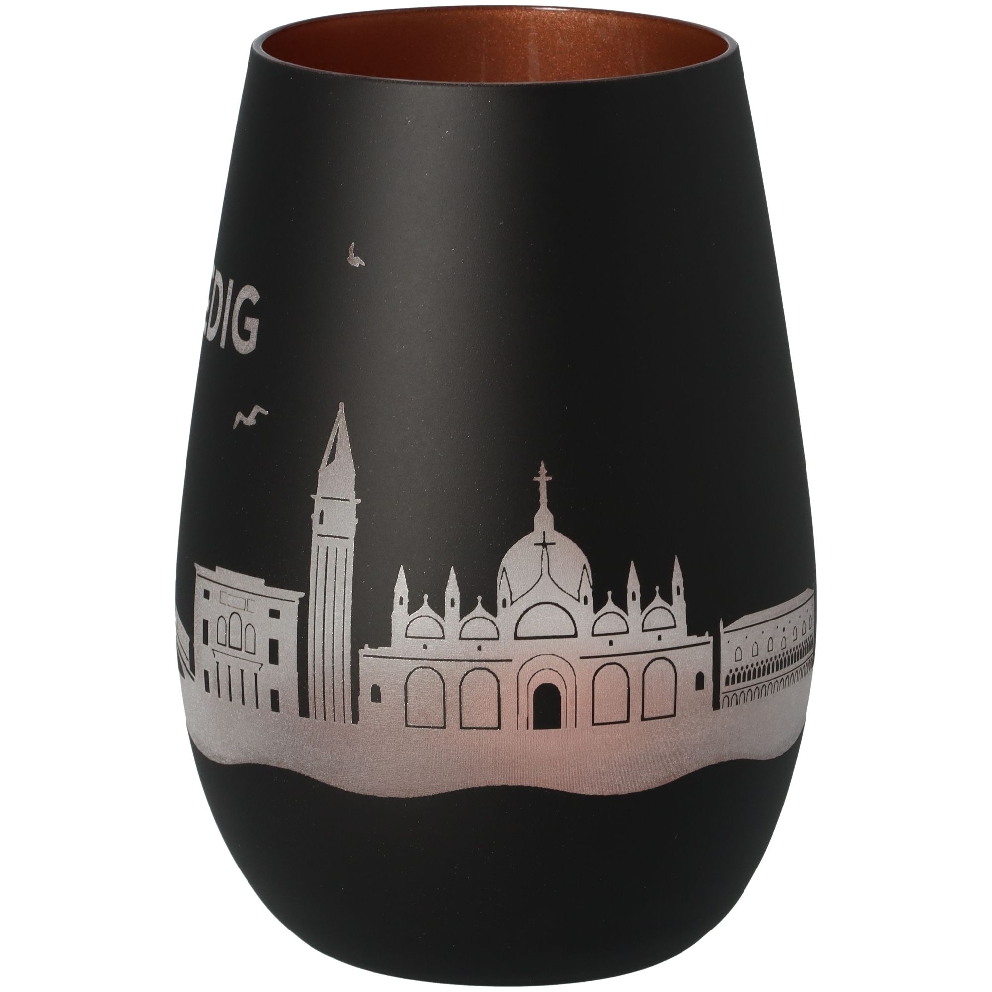Windlicht Skyline Venedig Schwarz/Bronze Krug, Töpferei, Vase, Tasse
