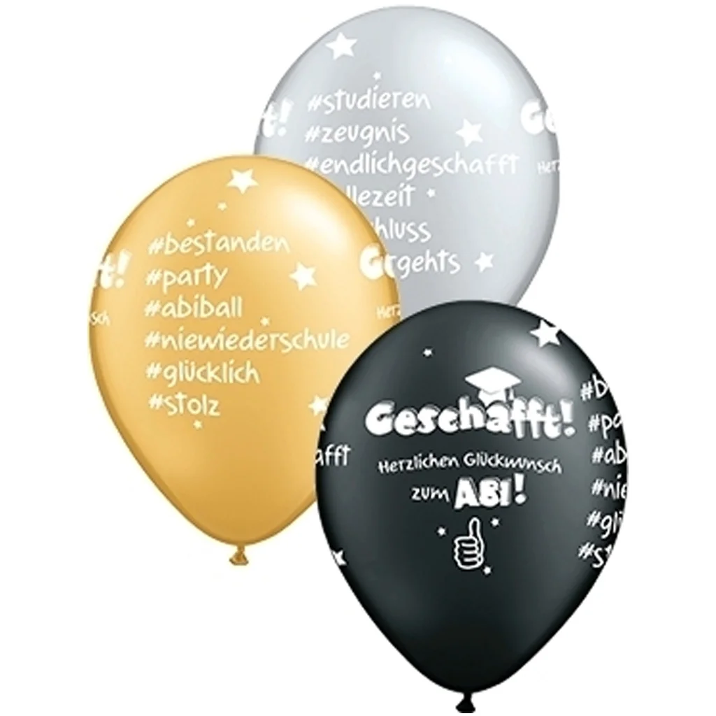 Ballons, Geburtstag, Feier, Schwarz, Gold